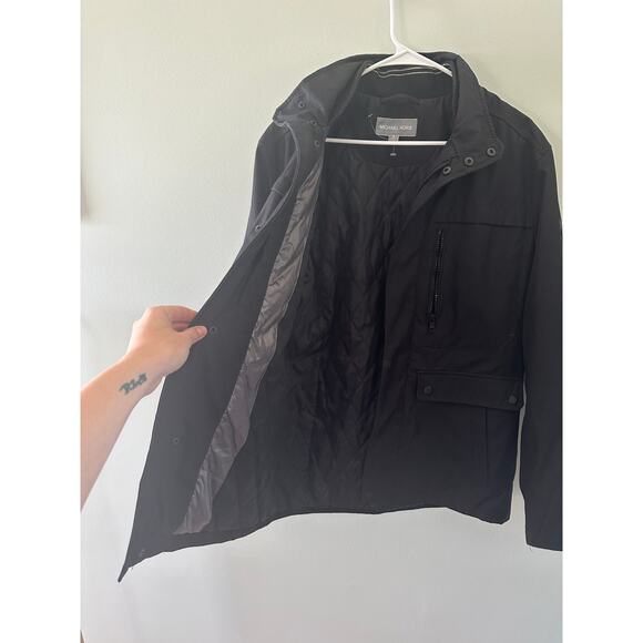 Michael Kors Men’s Lined Field Jacket/Overcoat Size Small Black Coat - Picture 3 of 7